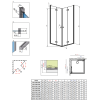 Душевая кабина RADAWAY Essenza New KDD B (100/100) без порога, 385072-01-01LB + 385072-01-01RB