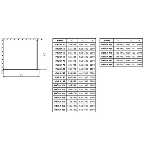 Душова кабіна RADAWAY Essenza Pro Gold Walk-in 500x2000 золотий/прозоре скло 10103050-09-01