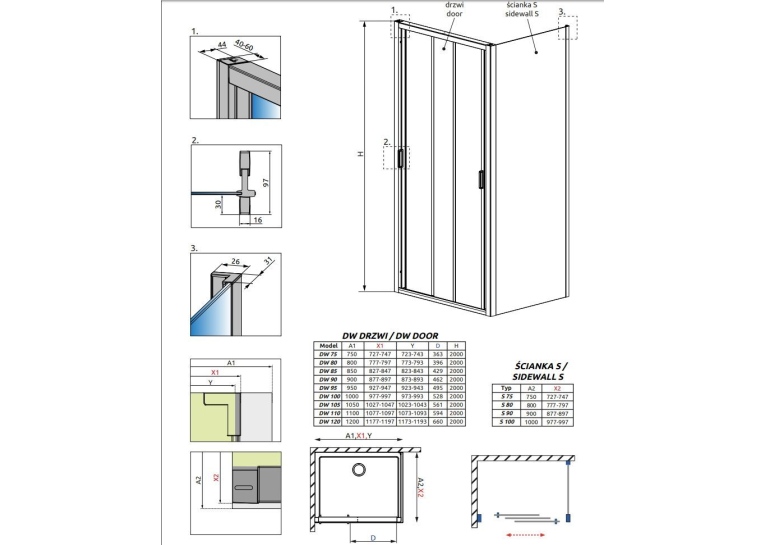 Душевая кабина RADAWAY Evo DW+S (75/75) 335075-01-01 + 336075-01-01