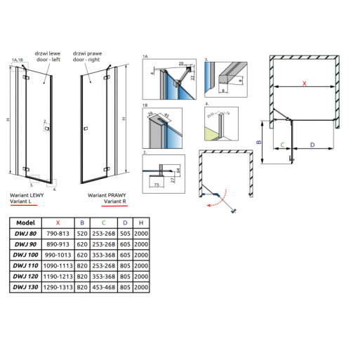 Душові двері RADAWAY Fuenta New DWJ 90, 384013-01-01L