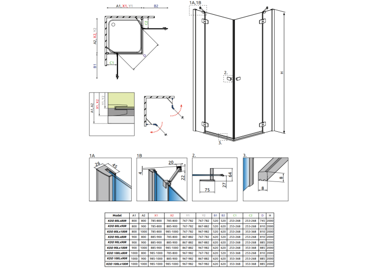 Душевая кабина RADAWAY Fuenta New KDD (100/100) 384062-01-01L + 384062-01-01R