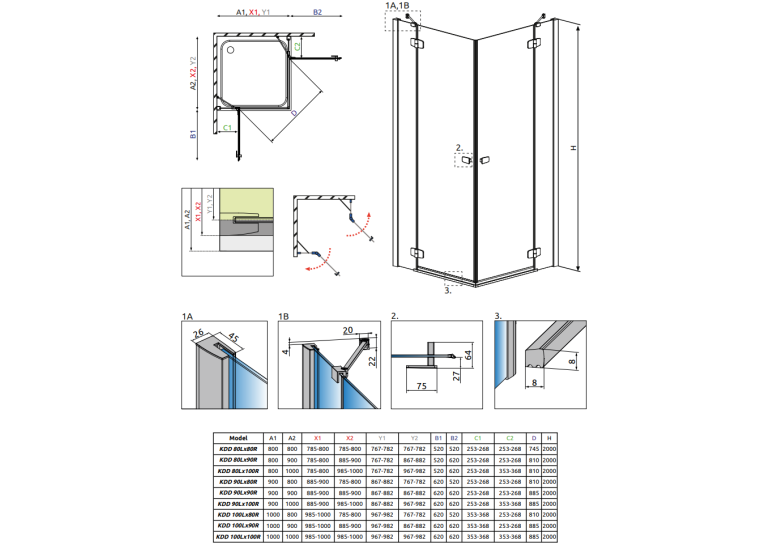 Душевая кабина RADAWAY Fuenta New KDD (100/100) 384062-01-01L + 384062-01-01R