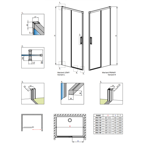 Душові двері RADAWAY Idea Black DWJ 100, 387014-54-01R
