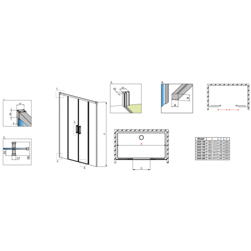 Душові двері RADAWAY Idea DWD 150, 387125-01-01