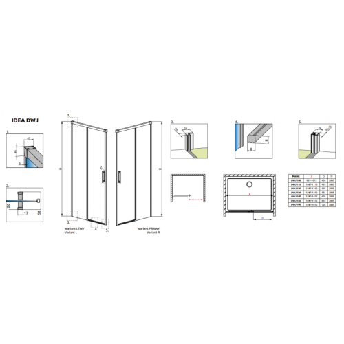 Душевая дверь RADAWAY Idea DWJ 110, 387015-01-01L
