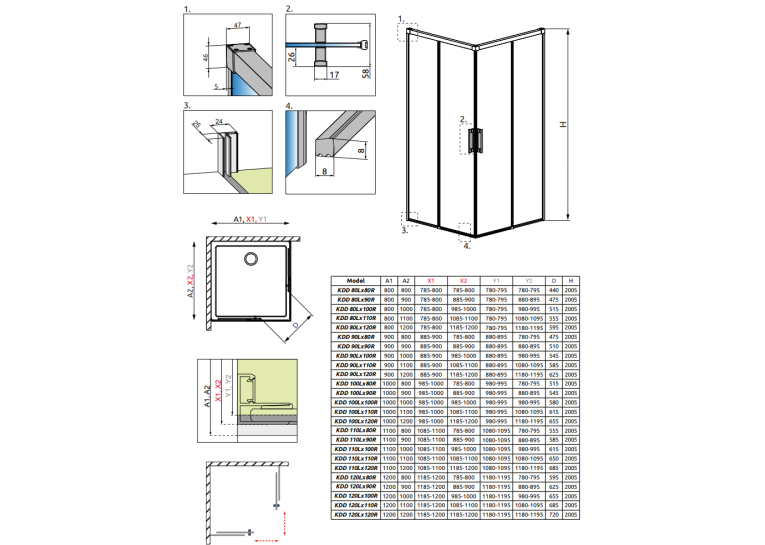 Душевая кабина RADAWAY Idea KDD (110/110) 387063-01-01L + 387063-01-01R