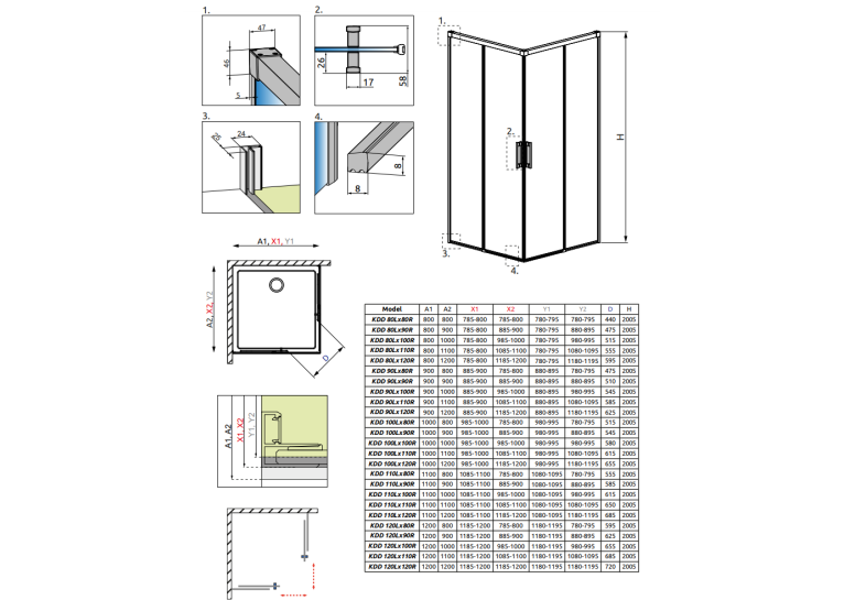 Душевая кабина RADAWAY Idea KDD (100/100) 387062-01-01L + 387062-01-01R