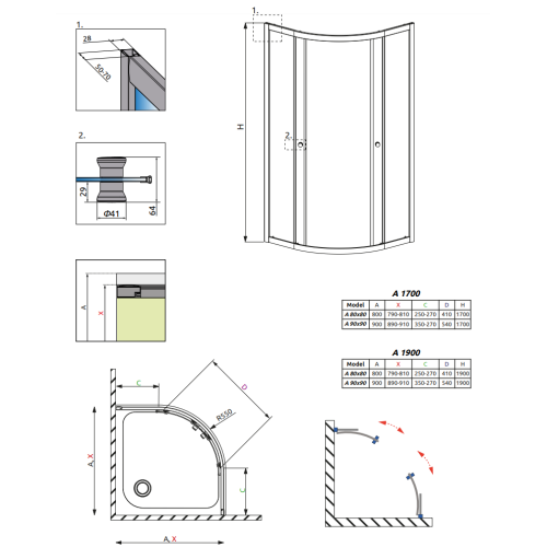 Душова кабіна RADAWAY Premium A (90x90) 30403-01-01