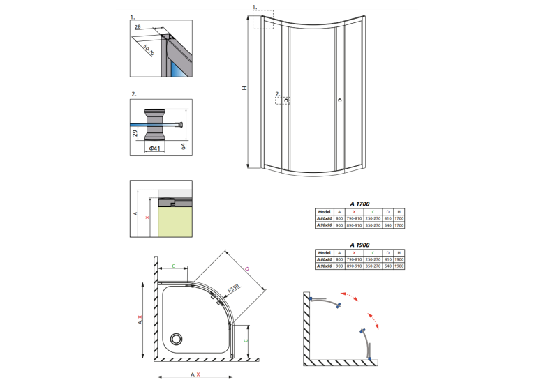 Душова кабіна RADAWAY Premium A (80x80) 30413-01-01