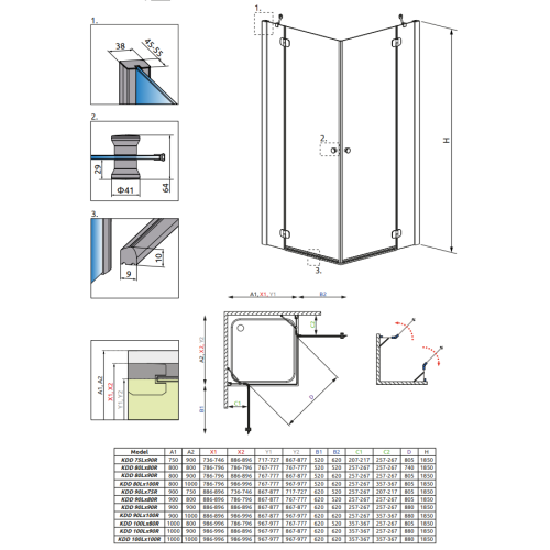 Душевая кабина RADAWAY Torrenta KDD (100x100) 32272-01-01N