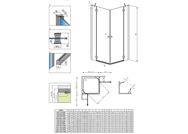 Душевая кабина RADAWAY Torrenta KDD (80x80) 32262-01-01N