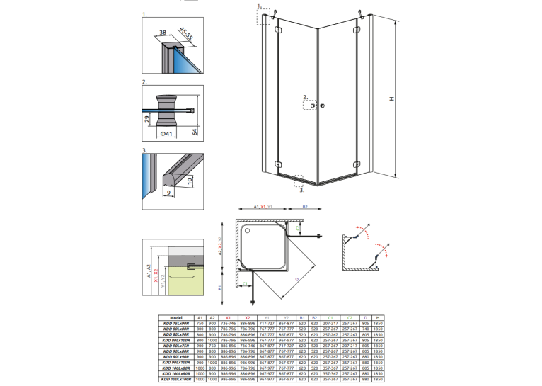 Душевая кабина RADAWAY Torrenta KDD (90x90) 32252-01-01N