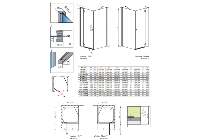 Душевая кабина RADAWAY Torrenta KDJ (100x80) 32242-01-01NL