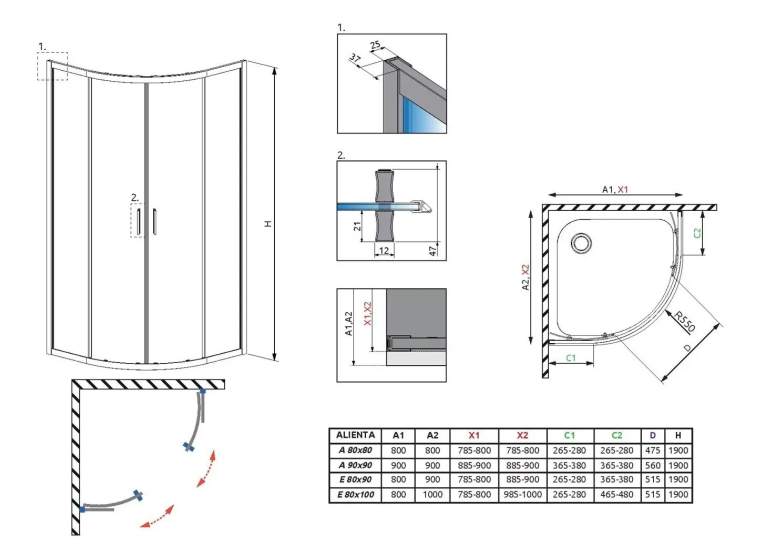 Душова кабіна RADAWAY Alienta A (80x80) 10228080-01-01