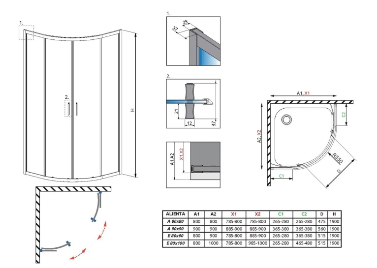 Душова кабіна RADAWAY Alienta A (90x90) 10229090-01-01