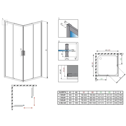 Душова кабіна RADAWAY Alienta C (90x90) 10239090-01-01