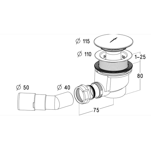 Душевая кабина RADAWAY Alienta D 80x100 c поддоном Lupo и сифоном 690P 10258010-01-01KL