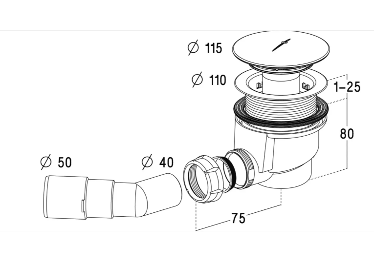 Душова кабіна RADAWAY Alienta D 80x90 з піддоном Lupo та сифоном 690P 10258090-01-01KL