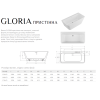 Ванна пристінна Radaway Gloria 160x73 см з ніжками WA1-48-140x070