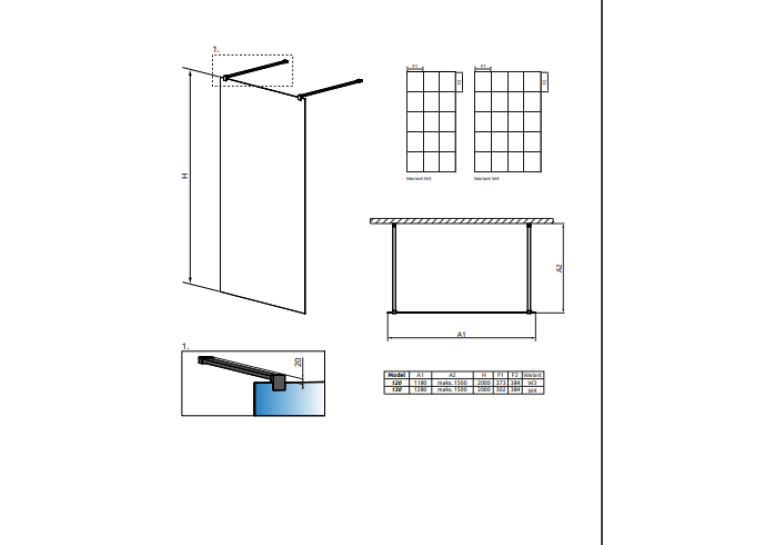 Перегородка для душу RADAWAY Walk-in Modo X Black I Factory 120 388324-54-57