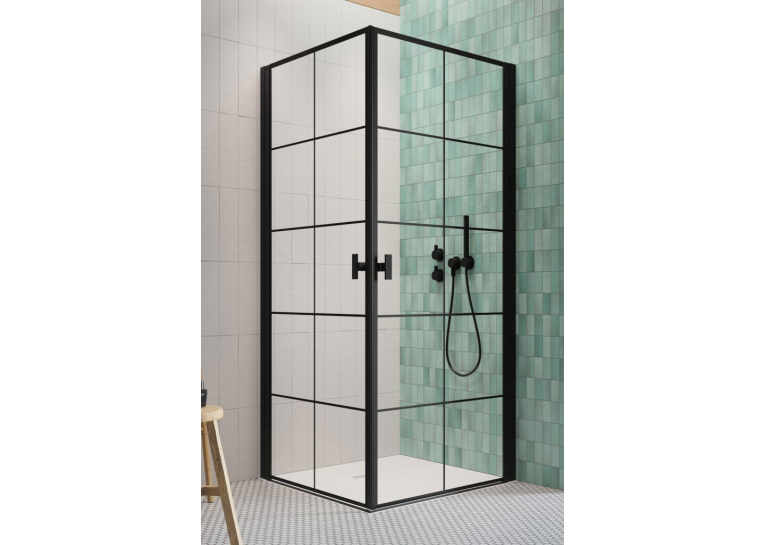 Душова кабіна RADAWAY Nes Black KDD I Factory (80x80) 10021080-54-55L + 10021080-54-55R