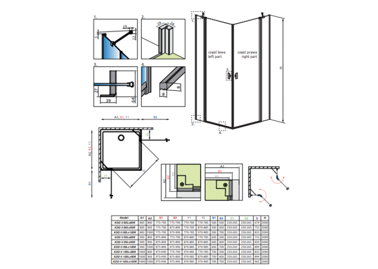 Душевая кабина RADAWAY Nes KDD II (80/80) 10031080-01-01L + 10031080-01-01R