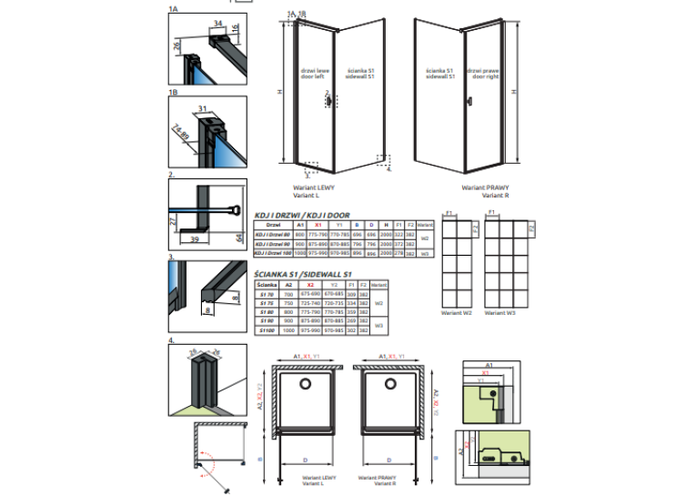 Душова кабіна RADAWAY Nes Black KDJ I Factory (90x90) 10022090-54-55R+10039090-54-55