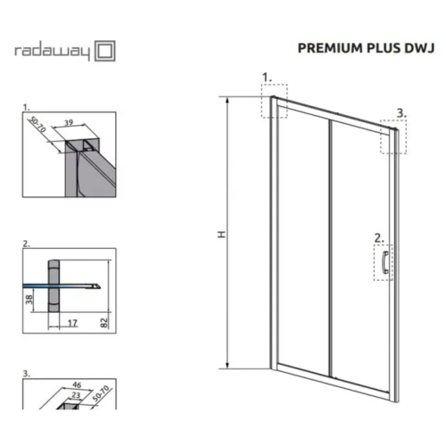 Душові двері Radaway Premium Plus DWJ 140 см 33323-01-01N