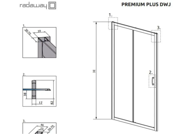 Душові двері Radaway Premium Plus DWJ 100 см 33303-01-01N