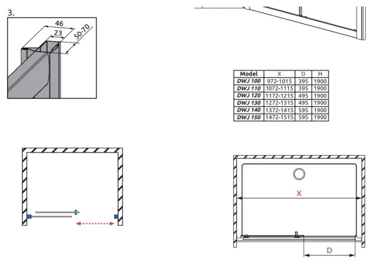 Душові двері Radaway Premium Plus DWJ 140 см 33323-01-01N