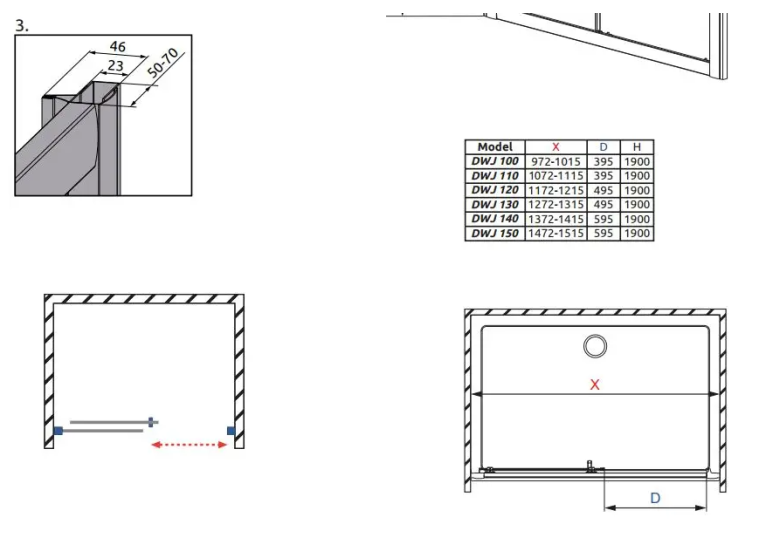 Душові двері Radaway Premium Plus DWJ 100 см 33303-01-01N
