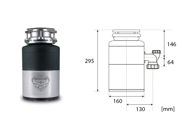 Подрібнювач харчових відходів STATUS Disposers Premium 100