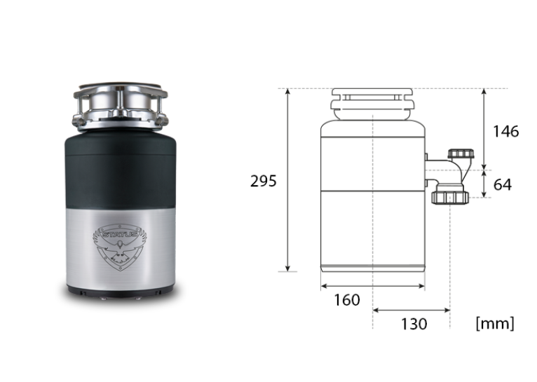 Измельчитель пищевых отходов STATUS Disposers Premium 100