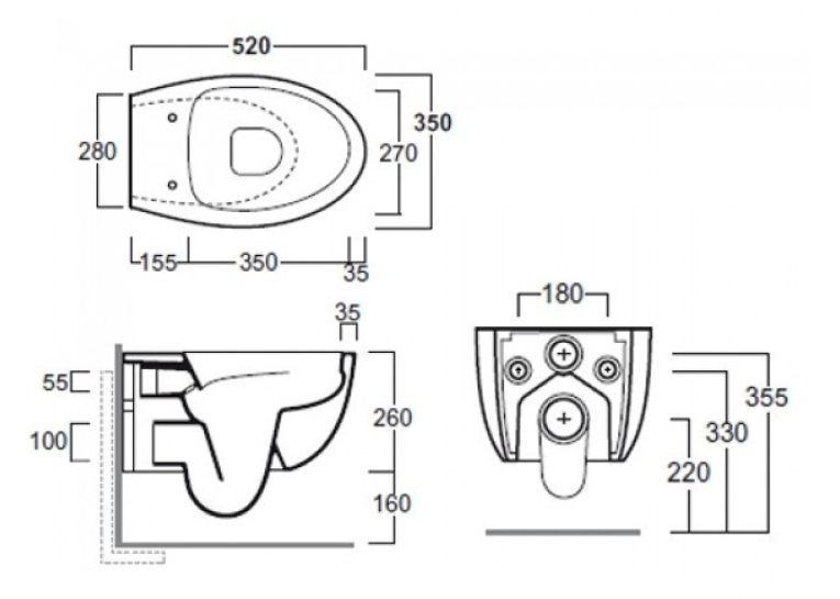 Підвісний унітаз Simas Bormio Rimless + сидіння soft-close, BR18/F85+BR006