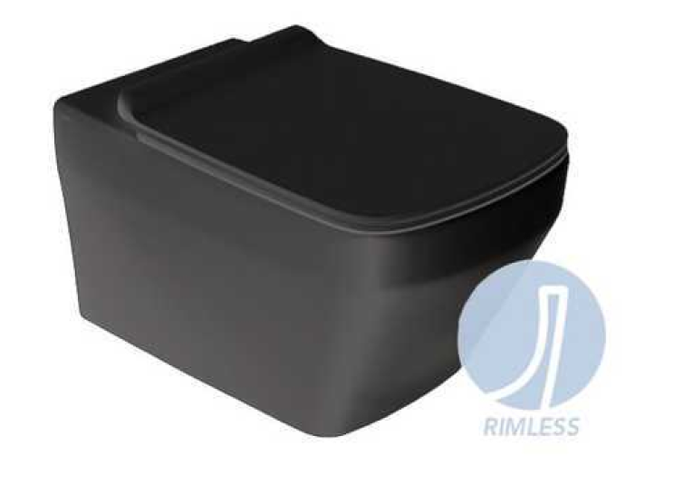 Підвісний унітаз Simas Baden Baden із сидінням Soft Close BLACK Matte, BB18/F87(85)/BB004NM