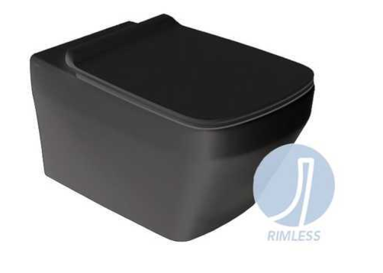 Підвісний унітаз Simas Baden Baden із сидінням Soft Close BLACK Matte, BB18/F87(85)/BB004NM