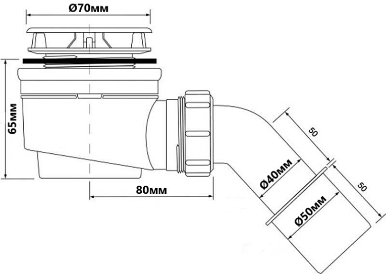 Сифон McALPINE для душового піддону HC252570В
