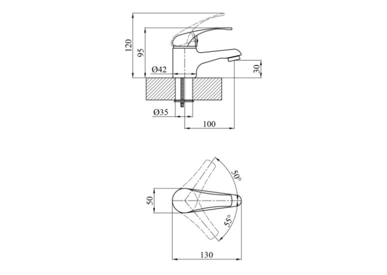 Змішувач для раковини Agua Leon-C011 CV014929