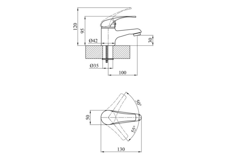 Змішувач для раковини Agua Leon-C011 CV014929
