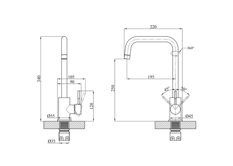 Змішувач для кухні Agua Acero-INOX037, CV023286