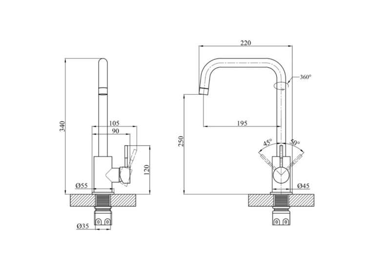 Змішувач для кухні Agua Acero-INOX037, CV023286