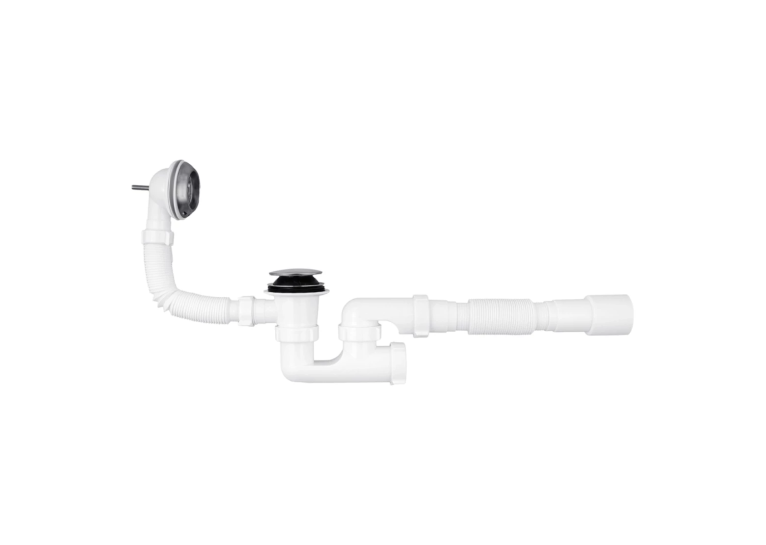 Сифон для ванны Agua BS05K 1 1/2"х40/50 мм с системой Сlick-Сlack, с переливом и ревизией, CV033454