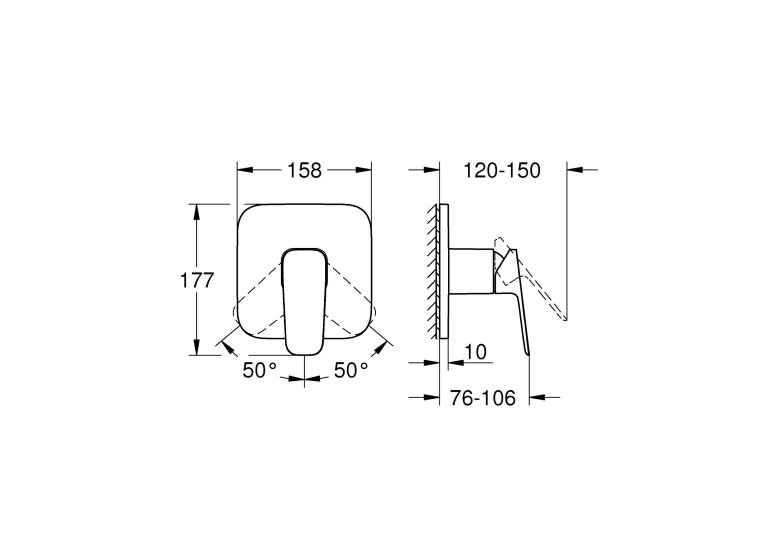 Одноважільний змішувач для душу Grohe Cubeo 1017770000