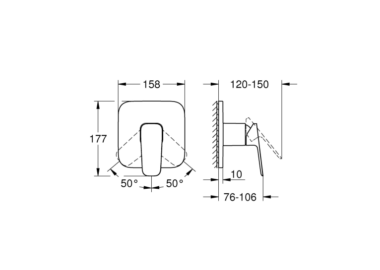 Одноважільний змішувач для душу Grohe Cubeo 1017770000