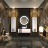 Тумба консольная AQUA RODOS Манхэттен белый мат со столешницей КР Namibia Black 120 см и умывальником ONE 46см круг АР000110486