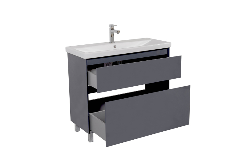 Тумба консольная AQUA RODOS Элит напольная 100 см с умывальником Элит (Графит) АР000049080