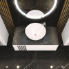 Тумба консольная AQUA RODOS Манхэттен белый мат со столешницей КР Namibia Black 120 см и умывальником ONE 46см круг АР000110486