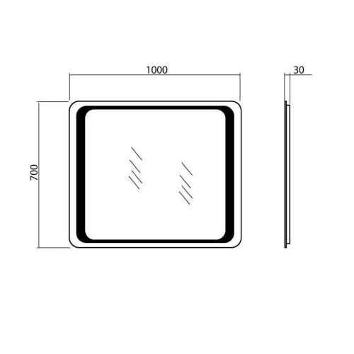 Зеркало Aqua Rodos Омега Люкс 100 см с подсветкой LED, линза с подсветкой АР000018504 (Серый)