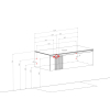 Тумба консольна AQUA RODOS Манхеттен Антрацит матовий зі стільницею КР Namibia Black 120 см та умивальником Olive 74 см чорний АР000110454