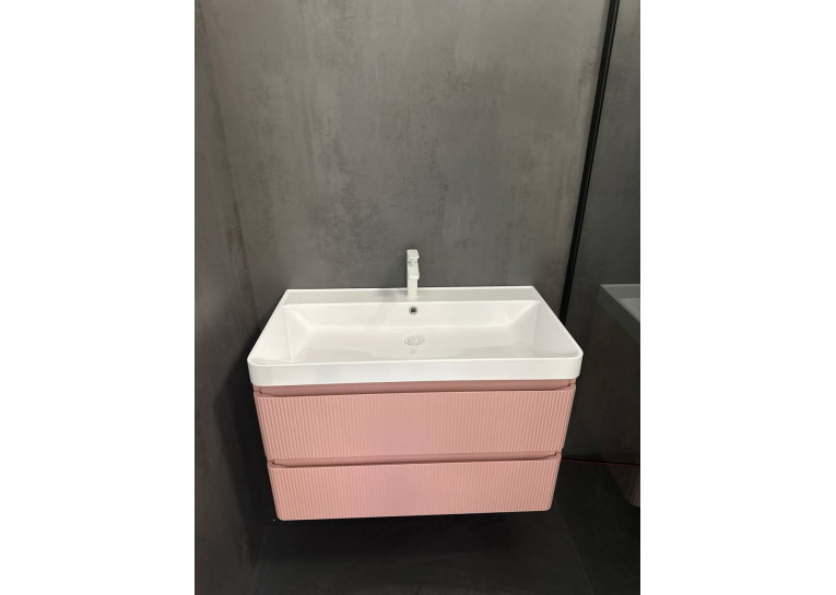 Тумба AQUA RODOS Акцент ЛЮКС ( "029" HELEBORE-PINK-MATT) Консольна з умивальником Deep 90 см (АР0000111050)